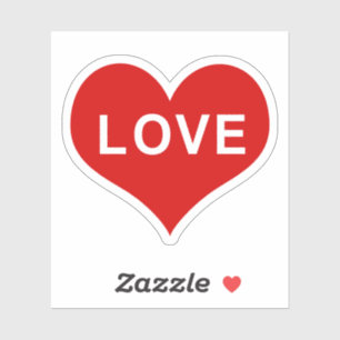 LOVE Red Love Heart Vinyl Sticker