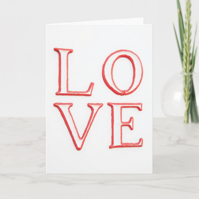 Love Red Outline Card (Front)