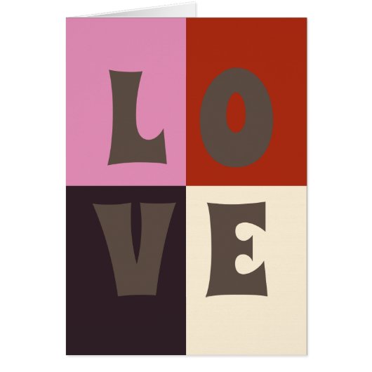 LOVE Red Pink Eggplant Ivory Cards (Front)