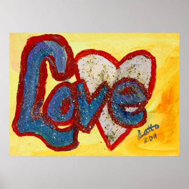 Love Red Rimmmed Painting Poster Print (Front)