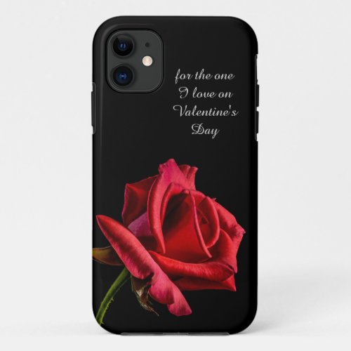 Love Red Rose Flower Personalized iPhone Case