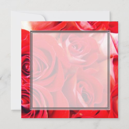 Love red rose flowers blank wedding party invitation