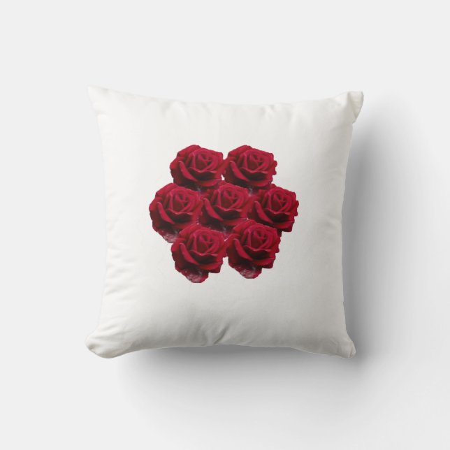 Love. Red roses from the garden. Throw Pillow (Front)