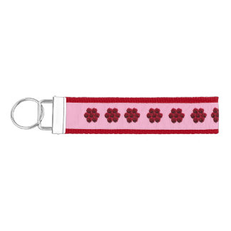 Love. Red roses from the garden. Wrist Keychain
