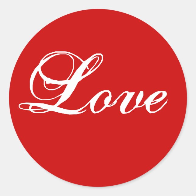 Love RED Seal with White Lettering (Front)