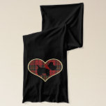 Love Red Tartan Scarf<br><div class="desc">Love Red Tartan Scottie Heart Scarf.</div>