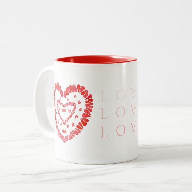 LOVE Red Two-Tone Mug (Front Left)