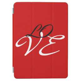 Love Red White Black Color Calligraphy Script iPad Air Cover