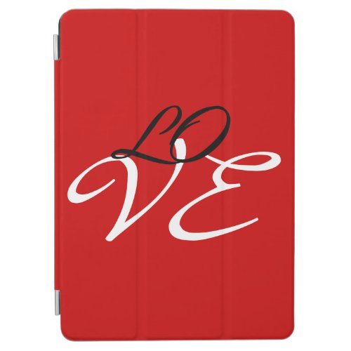 Love Red White Black Color Calligraphy Script iPad Air Cover