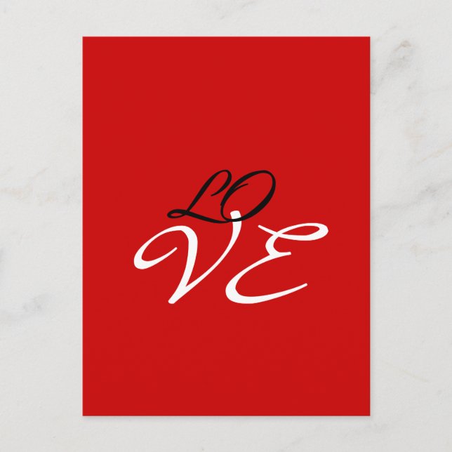 Love Red White Black Color Greeting Card (Front)