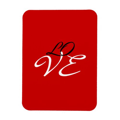 Love Red White Black Color Greeting Card Magnet