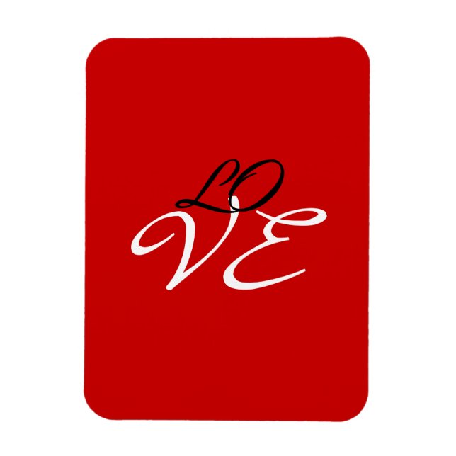 Love Red White Black Color Greeting Card Magnet (Vertical)