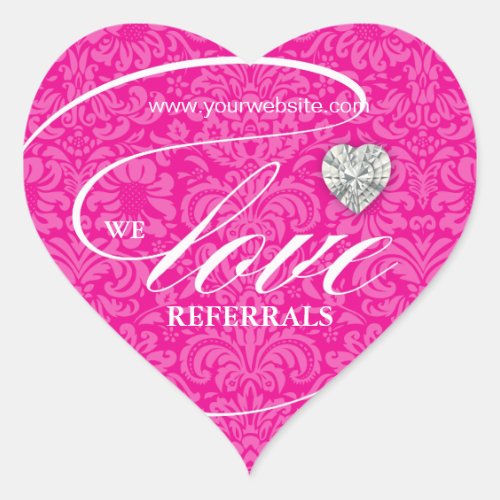 Love Referrals Sticker Jewelry Heart Floral Damask