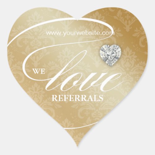 Love Referrals Sticker Jewelry Heart Gold