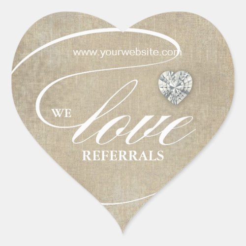 Love Referrals Sticker Jewelry Heart Linen