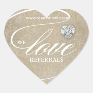 Love Referrals Sticker Jewelry Heart Linen