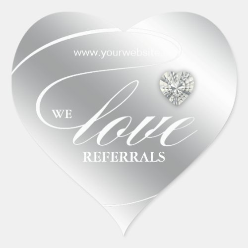 Love Referrals Sticker Jewelry Heart Silver