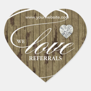 Love Referrals Sticker Jewelry Heart Wood