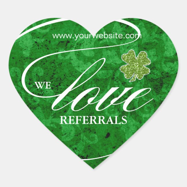 Love Referrals Sticker Jewelry Lucky Clover (Front)