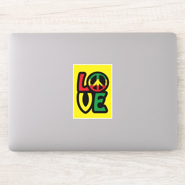 Love reggae music peace symbol reggae sticker (Computer)