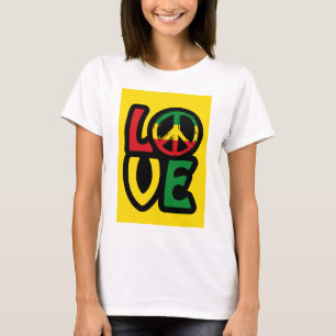 Love reggae music peace symbol reggae t shirt