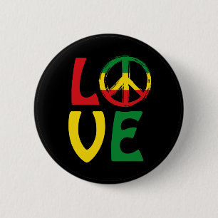 LOVE Reggae with peace Button