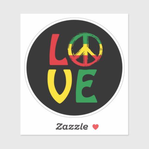 LOVE Reggae with peace Sticker