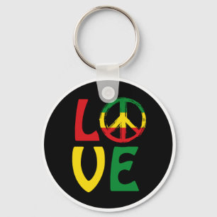 LOVE Reggae with peace symbol Keychain