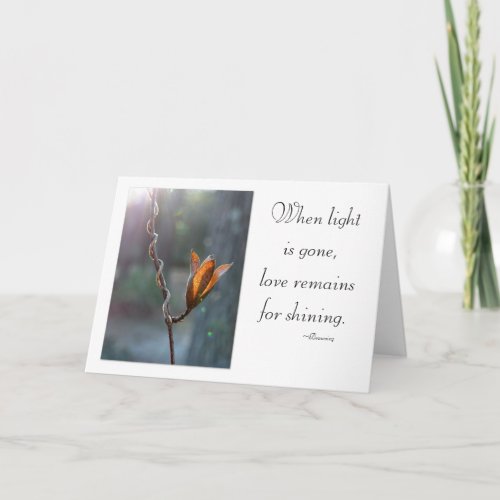 Love Remains Shining Poetic Sympathy Card