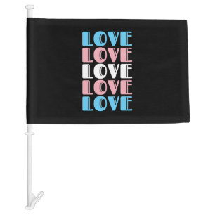 Love Repeating Text LGBTQ Transgender Pride Car Flag