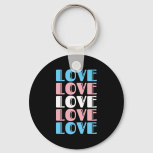 Love Repeating Text LGBTQ Transgender Pride Keychain