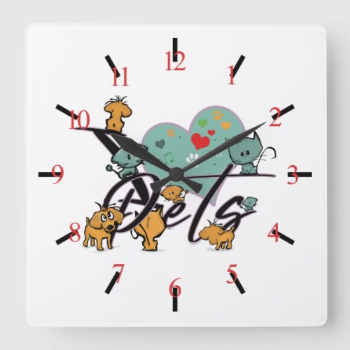 Love representado en reloj square wall clock