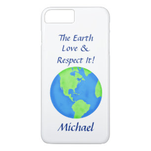 Love Respect Earth Globe Name Personalized iPhone 8 Plus/7 Plus Case