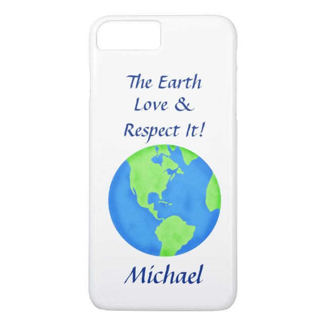 Love Respect Earth Globe Name Personalized Case-Mate iPhone Case (Back)