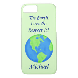 Love Respect Earth Globe Name Personalized Green iPhone 8/7 Case