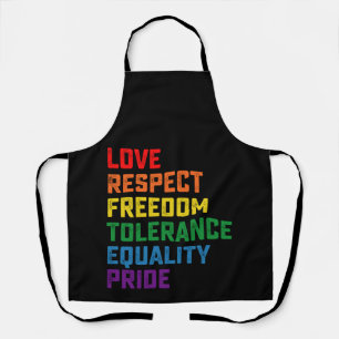 Love Respect Freedom Tolerance Equality Pride Apron
