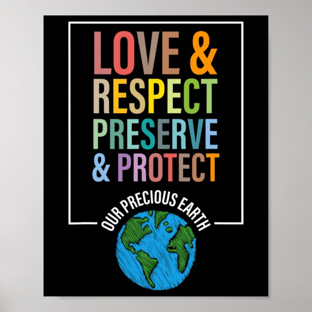 Love Respect Preserve Protect Our Precious Earth D Poster (Front)