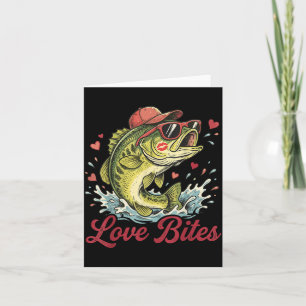 Love Retro Bites Fishing Fisherman Valentines Day Card