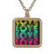 Love, Retro Neon / Black Pendant Necklace