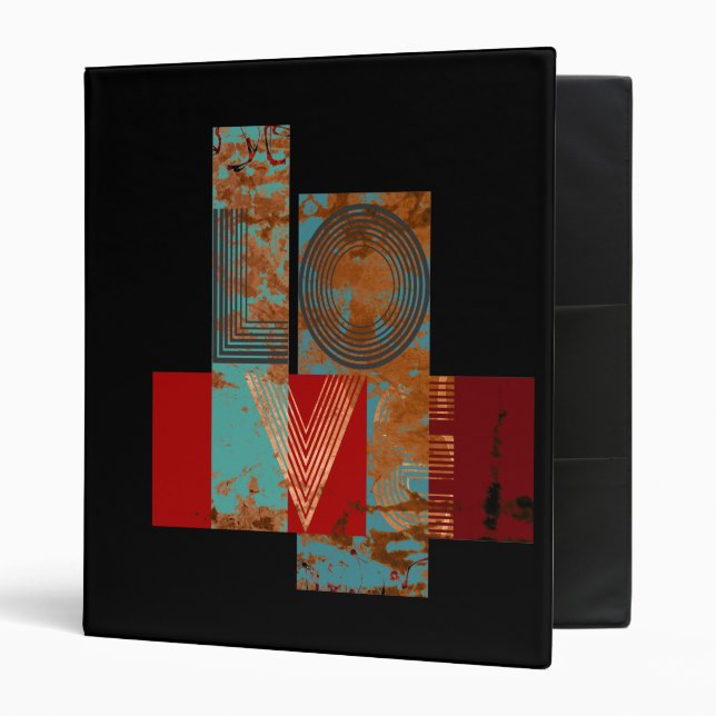 Love retro sign in blue and red binder (Front/Inside)