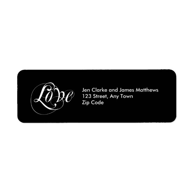 Love Return Address Labels for Weddings (Front)