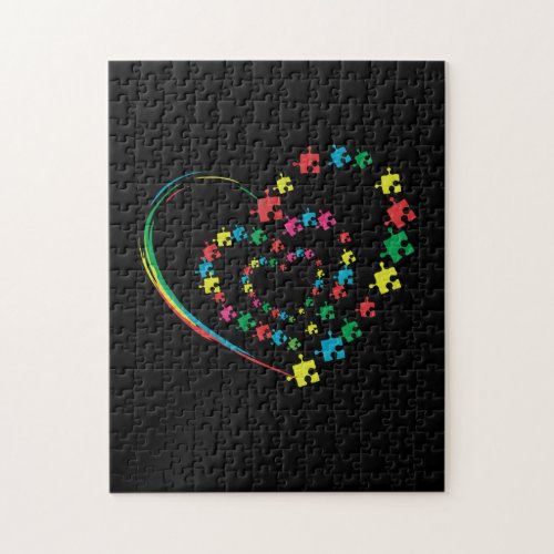 Love Ribbon Heart Puzzle Autism Awareness Gift