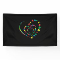 Love Ribbon Heart Puzzle Autism Awareness Gift Banner