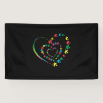 Love Ribbon Heart Puzzle Autism Awareness Gift Banner