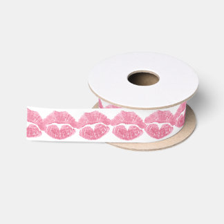 Love Ribbon Paper Kisses Valentine's Custom Ribbon