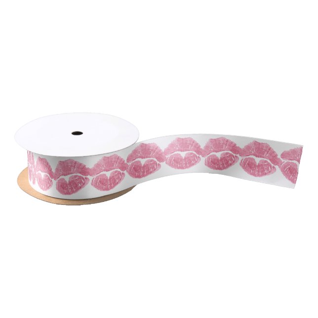 Love Ribbon Paper Kisses Valentine's Custom Ribbon (Spool)