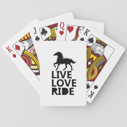 Love Ride Horse Lovers Gifts Riding Playing Cards