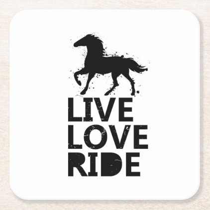 Love Ride Horse Lovers Gifts Riding Square Paper Coaster