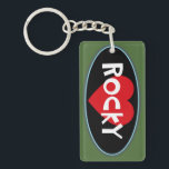 Love ROCKY Keychain<br><div class="desc">Personalized I love Rocky acrylic keychain with word 'Rocky' and heart</div>