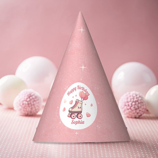 Love Roller Skating Glitters Birthday Party Party Hat (Creator Uploaded)